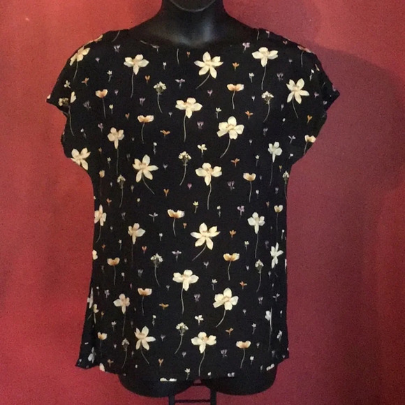 LIZ CLAIBORNE FLORAL SILK TOP SIZE 12P - Picture 3 of 3